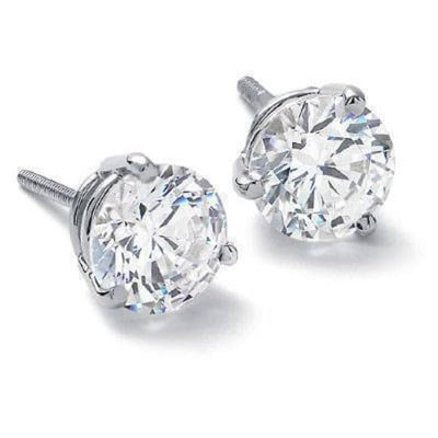 1.00 Ct. Round Brilliant Cut Diamond Stud Earrings, Martini Style