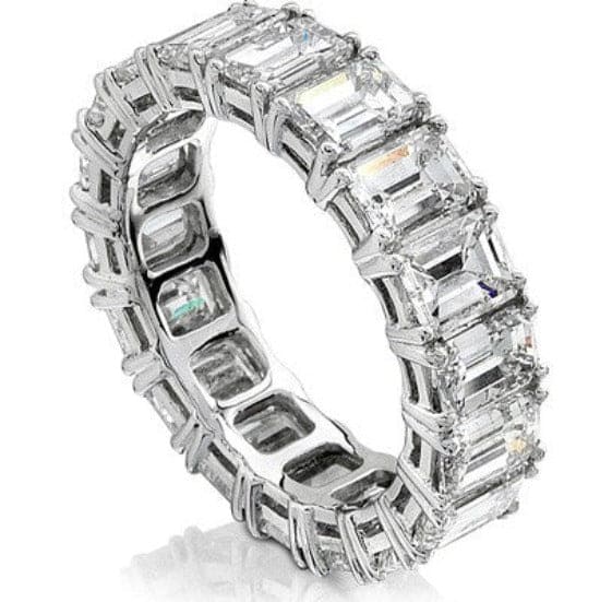 Emerald cut diamond eternity ring