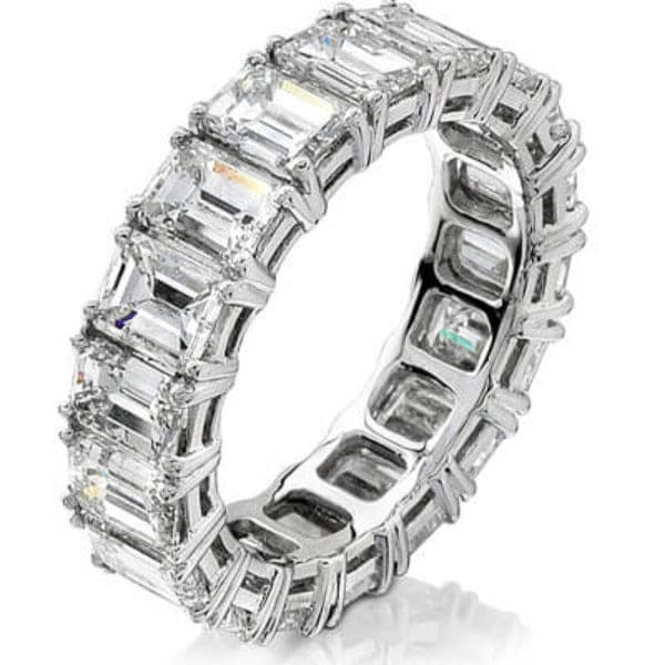 Emerald Cut Diamond Eternity Ring | 4.00 Ct Natural F-G Color VS1