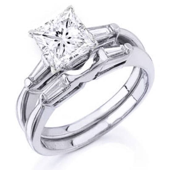 Princess cut diamond bridal set