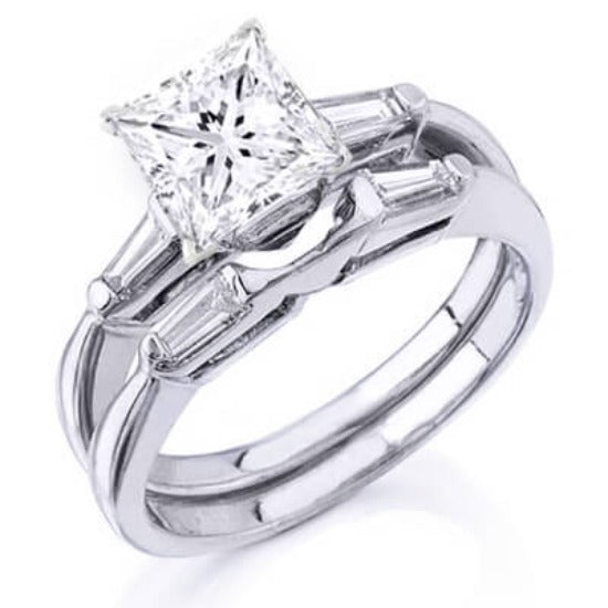 1.35 Ct. Princess Cut Diamond Bridal Set