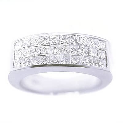 Men's Princess Cut Diamond Ring | Invisible Set Men's Princess Cut Ring 