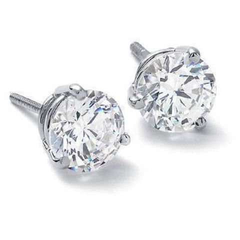 0.80 Ct. Round Brilliant Cut Diamond Stud Earrings Martini Style!