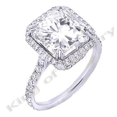 3.09 Ct. Radiant Cut Diamond Engagement Ring