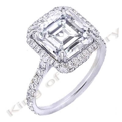 3.07 Ct. Asscher Cut Diamond Engagement Ring (GIA Certified)