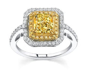 Canary Fancy Yellow Radiant Cut Diamond Ring