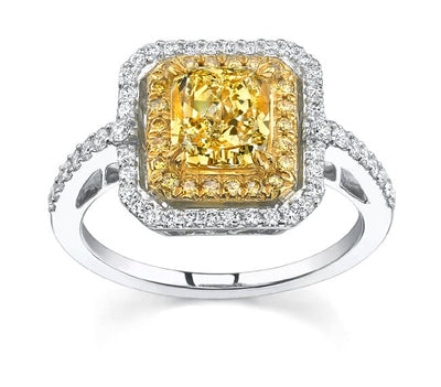 Canary Fancy Yellow Radiant Cut Diamond Ring