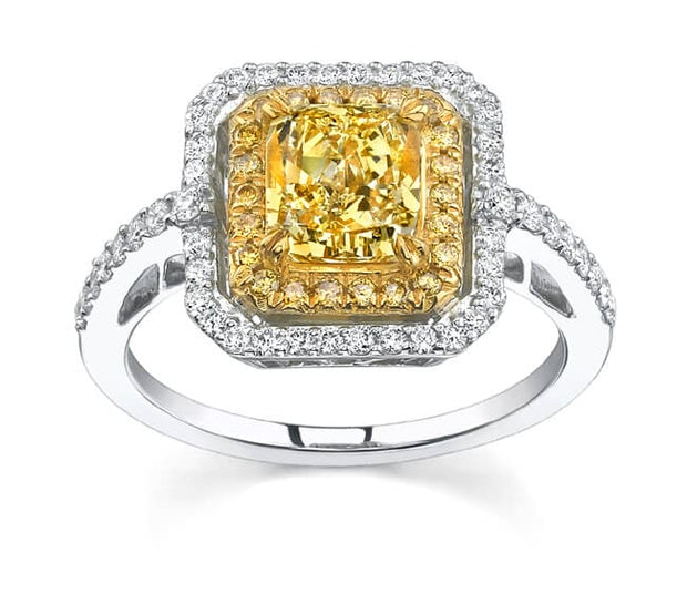 Canary Fancy Yellow Radiant Cut Diamond Ring