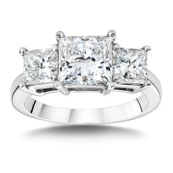 Princess Cut 3 Stone Engagement Ring