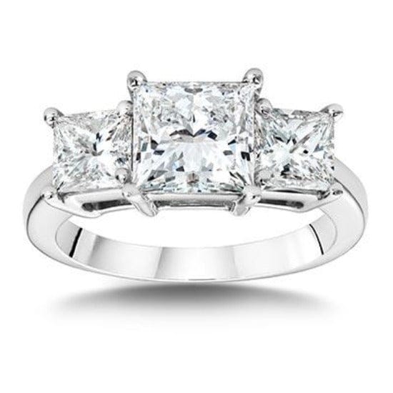 Princess cut 3 stone engagement ring