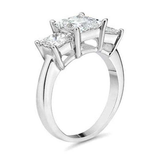 3.00 Ctw Three Stone Princess Cut Diamond Ring H Color VS2 GIA Certified