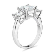 3.00 Ct. Princess Cut 3 Stone Engagement Ring H Color VS2 GIA Certified