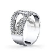 Unique Tension Set Engagement Ring Side Profile