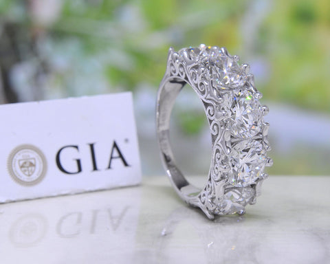 Custom Design 5 Stone Diamond Ring All GIA Certified (3.00 Ctw.)