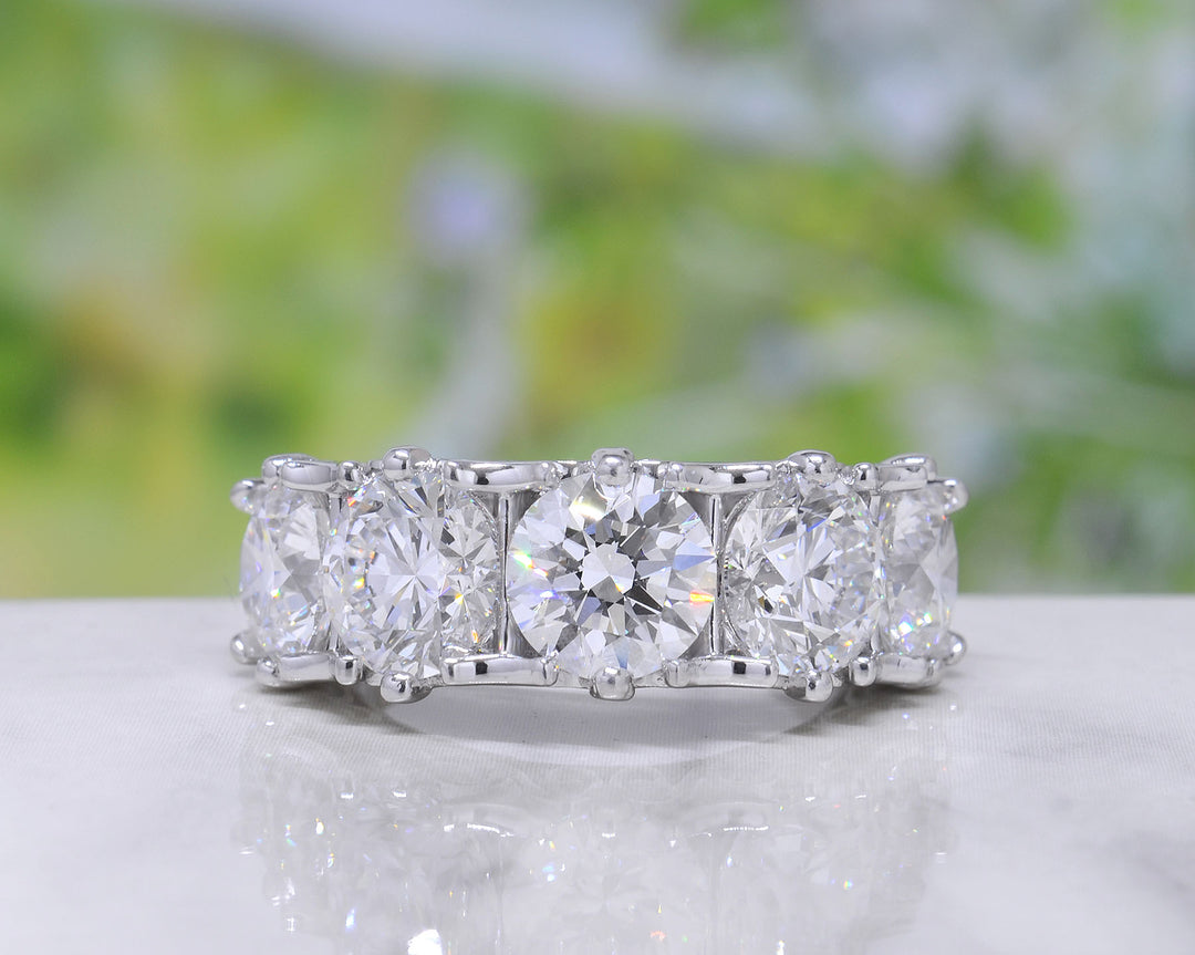 5 Stone Diamond Ring All GIA Certified Front view