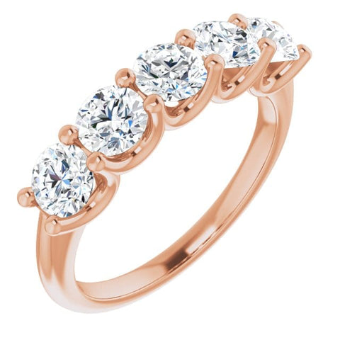 5 Stone Diamond Ring Rose Gold