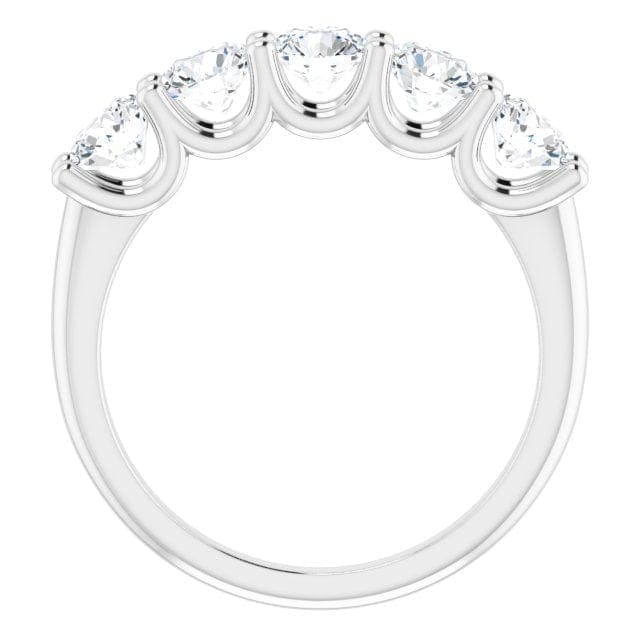 5 stone diamond ring side profile