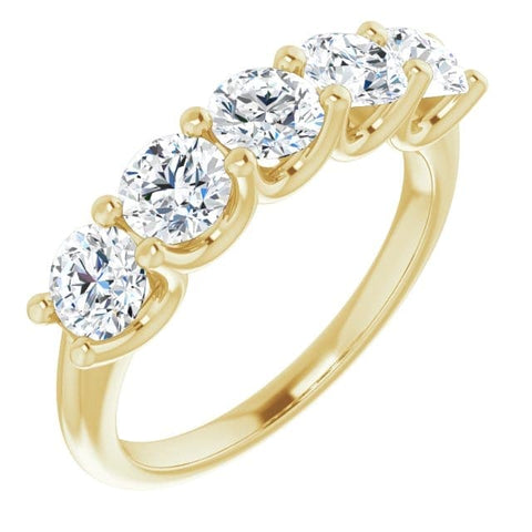 5 Stone Diamond Ring Yellow Gold