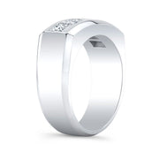 1.25 Ct. Men's Diamond Ring Channel Set Princess Cut 8mm Width