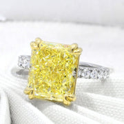 Radiant Cut Fancy Yellow Diamond Engagement Ring