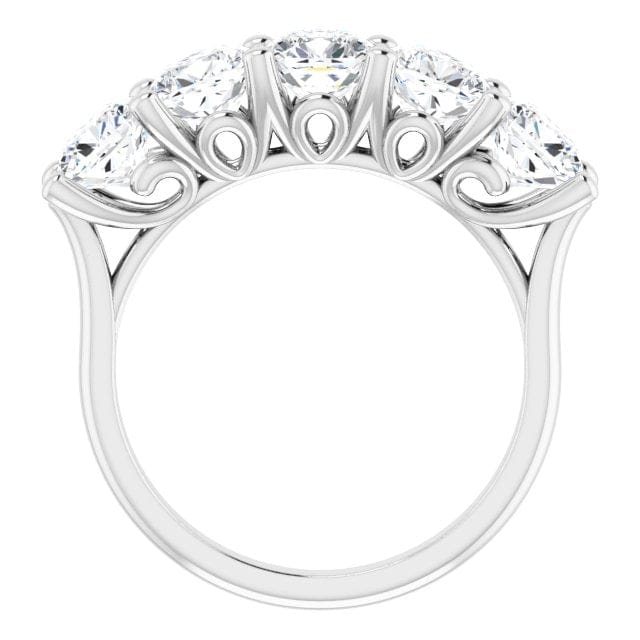 5 stone diamond ring cushion cut