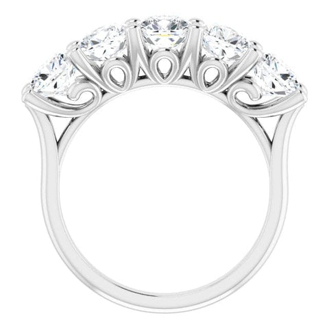 5 Stone Diamond Ring Cushion Cut