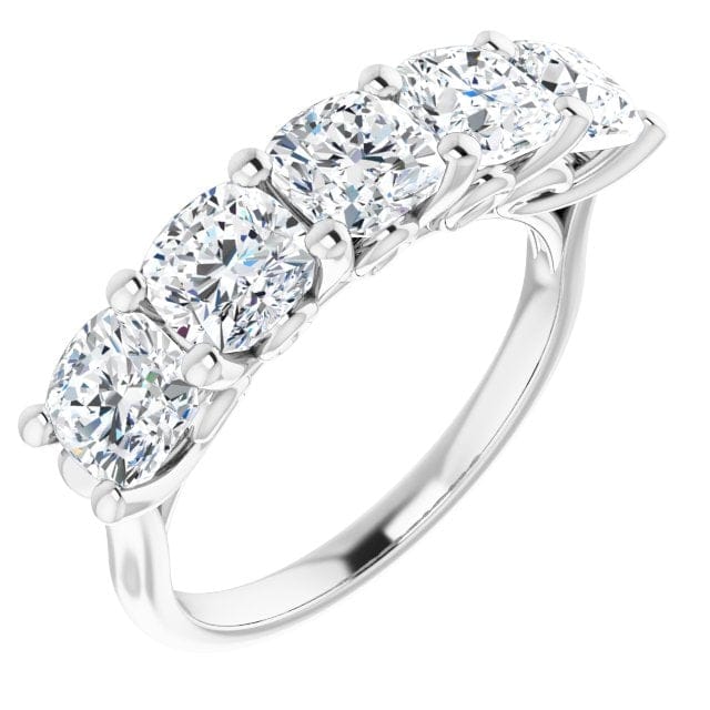 5 stone cushion cut diamond ring 