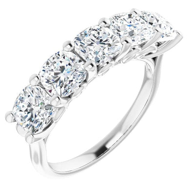 5 Stone Diamond Ring Cushion Cut