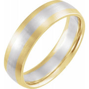 14K Gold Half Round Band Satin Finish 6 mm