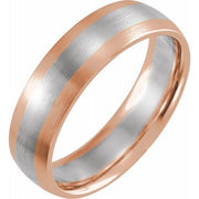 14K Gold Half Round Band Satin Finish 6 mm