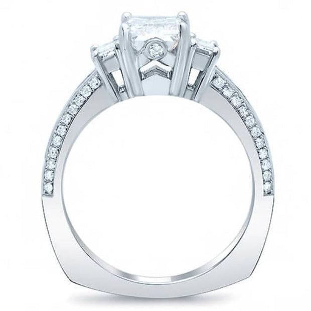  Emerald Cut Diamond Ring Profile View
