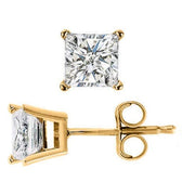 0.70 Ct. Princess Cut Diamond Stud Earrings