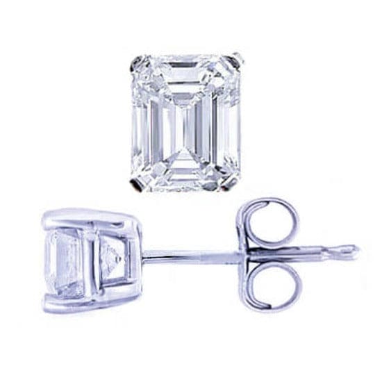 1.00 Ct. Emerald Cut Diamond Stud Earrings