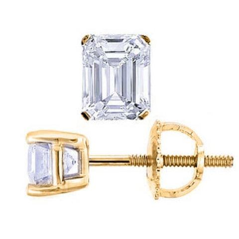 1.10 Ct. Emerald Cut Diamond Stud Earrings