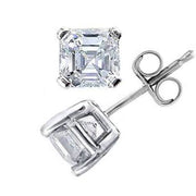 Asscher Cut Diamond Stud Earrings