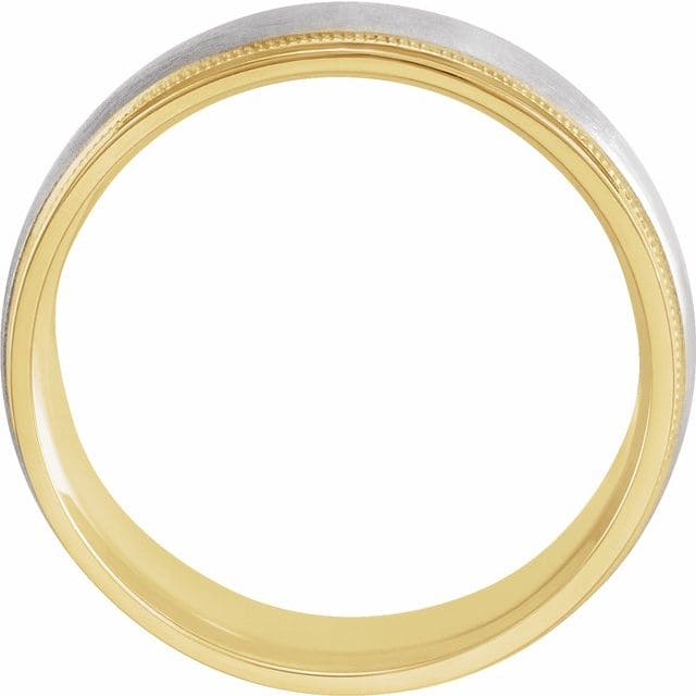 14k gold 6 mm beveled edge band satin finish 7mm