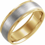 14K Gold 6 mm Beveled-Edge Band Satin Finish 7mm