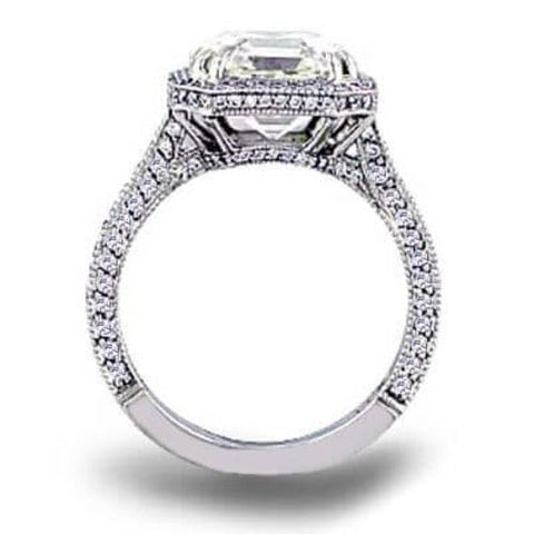 Halo Asscher Cut Diamond Engagement Ring