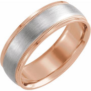 14K Gold 6 mm Beveled-Edge Band Satin Finish 7mm