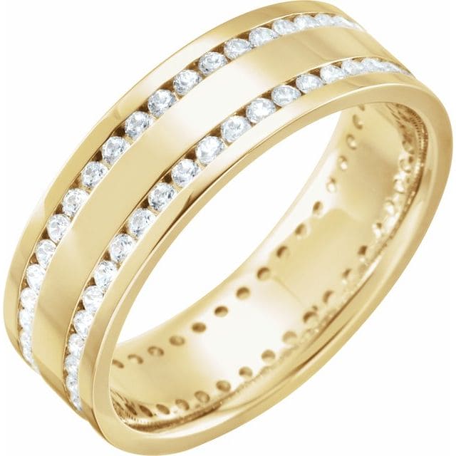Men's eternity diamond wedding band