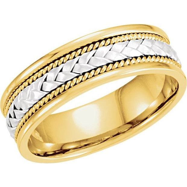 14K Gold Woven Band 6.75 mm Comfort Fit