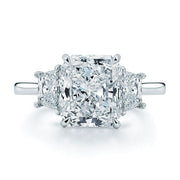 2.50 Ct. Radiant Cut 3 Stone Diamond Engagement Ring H Color VS2 GIA Certified