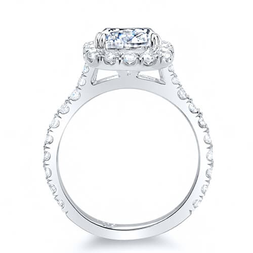 2.34 Ct. Princess Cut Round Halo Diamond Bridal Ring Set GIA G,VS1