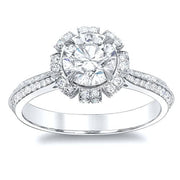 modern halo engagement ring