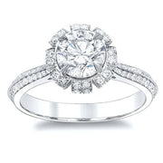 Halo Diamond Engagement Ring Font View