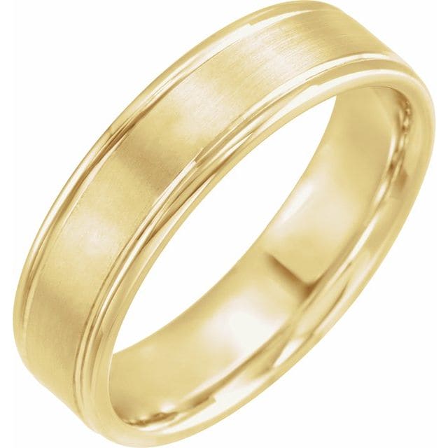 14k white gold 6 mm grooved band