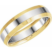 14K Gold Beveled-Edge Band 8mm Width