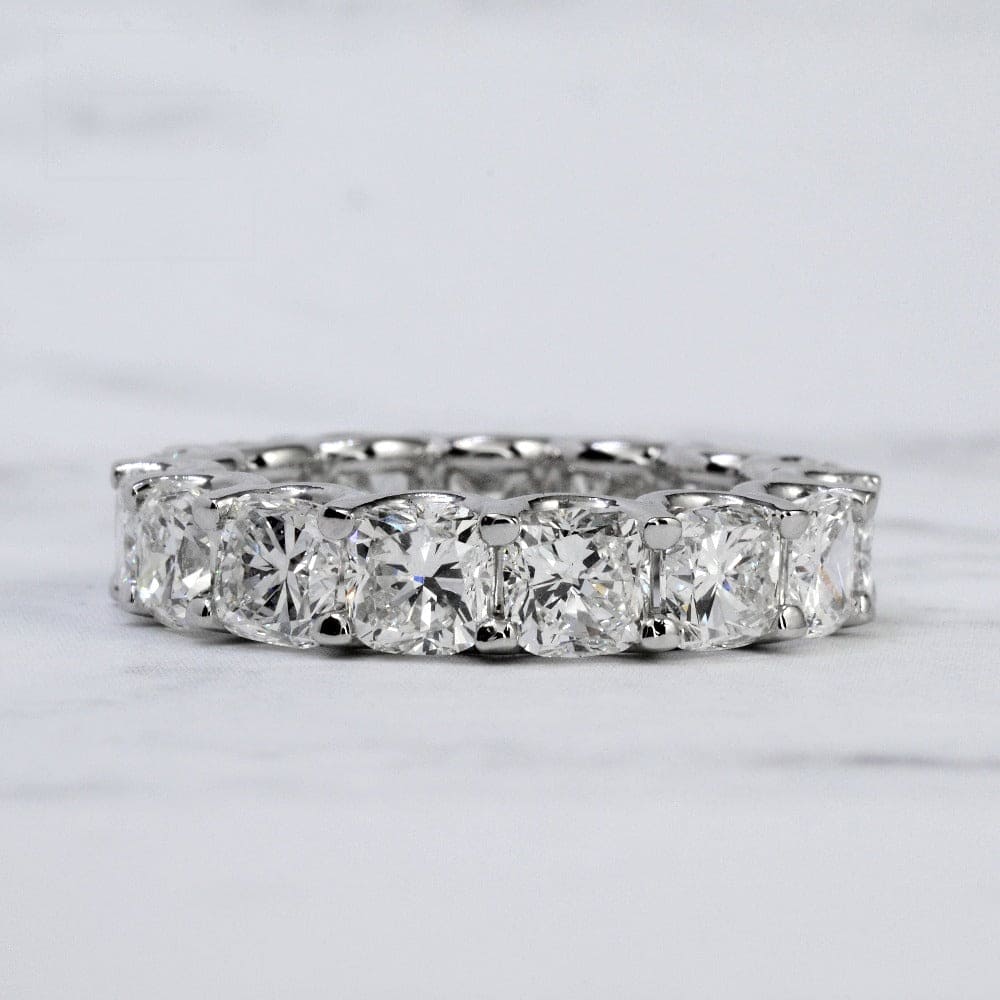 Cushion Cut Eternity Band Front