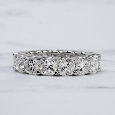 Cushion Cut Eternity Band Front