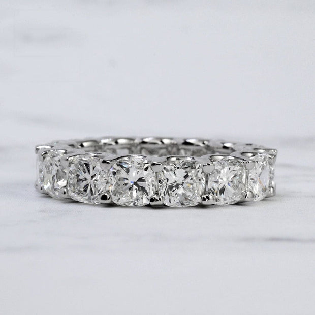 Cushion Cut Eternity Band Front